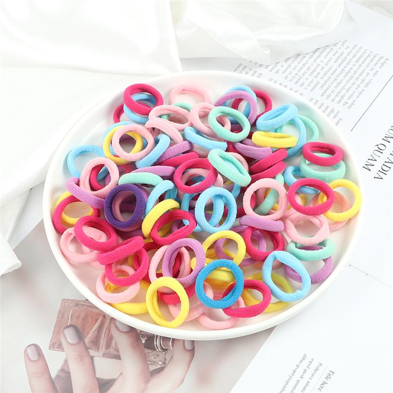 7 Styles 50/100Pcs/Set Girls Baby Hair Bands Colorful Small Headband For Kids Children Hair Accessories High Elastic Scrunchies