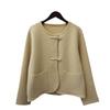 Love Buckle Knitted Double-sided Cardigan Short Coat Autumn and Winter New Loose Sweater Jacket Women