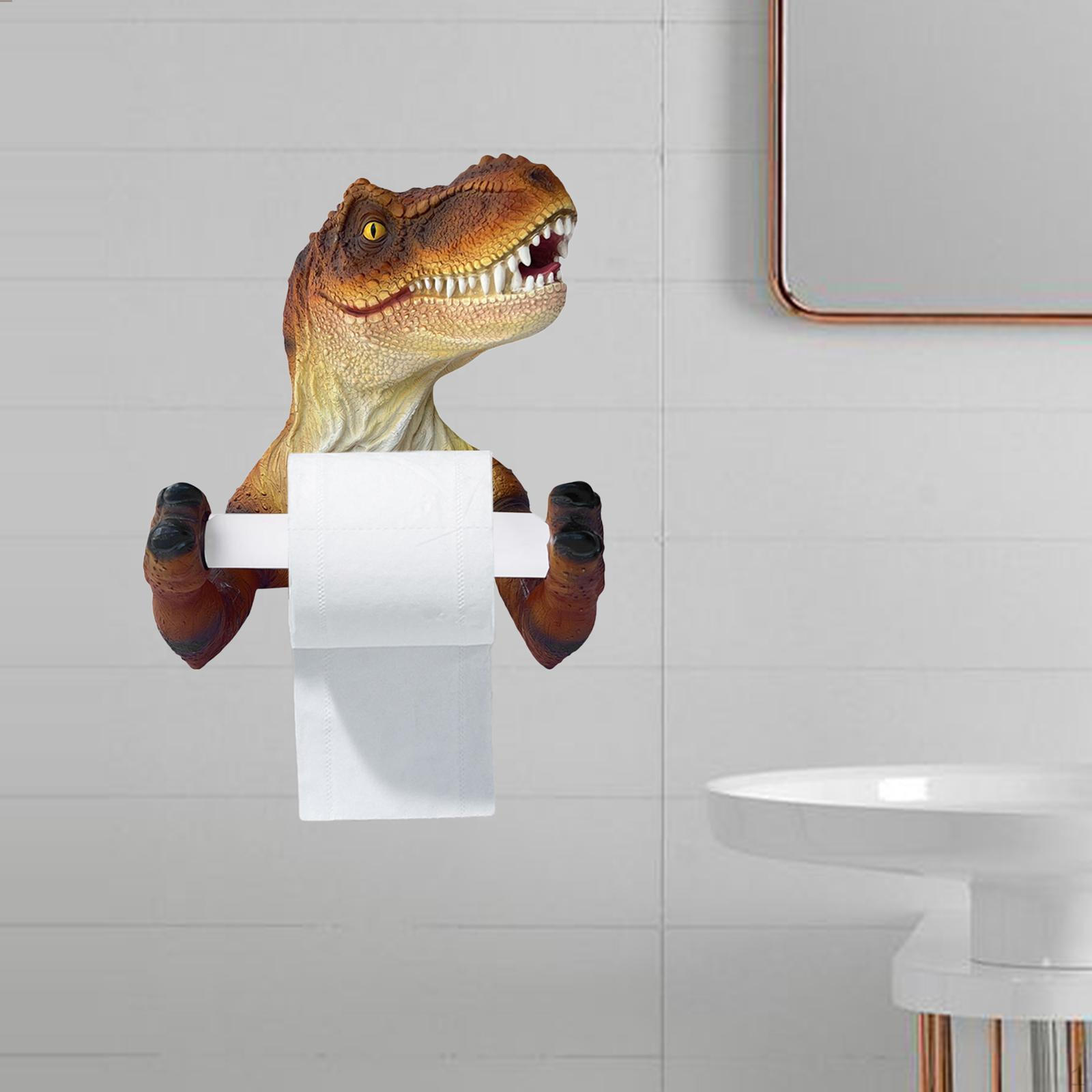 

Держатель для бумажных полотенец в форме динозавра, организация полок для домашнего декора, реалистичный 3D-держатель для туалетной бумаги коричневый