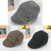 1Pc Male Autumn Winter Windproof Soft Lattice Beret Warm Woolen Cloth Forward Hat For Men Women Unisex Peaky Blinders Cap