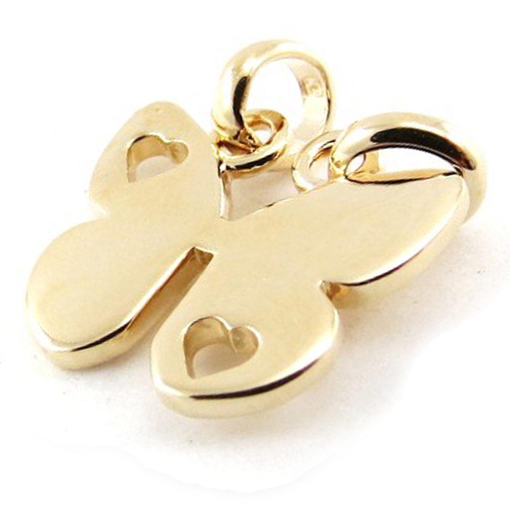 Les Trésors De Lily [J2055] - Gold Plated 'Butterfly' Pendant (breakable) - 15x14 Mm