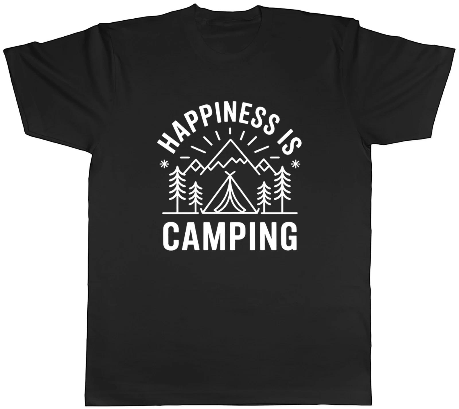 Happiness is Camping Outdoors Camp Site Mens T-Shirt Tee Gift Top XL
