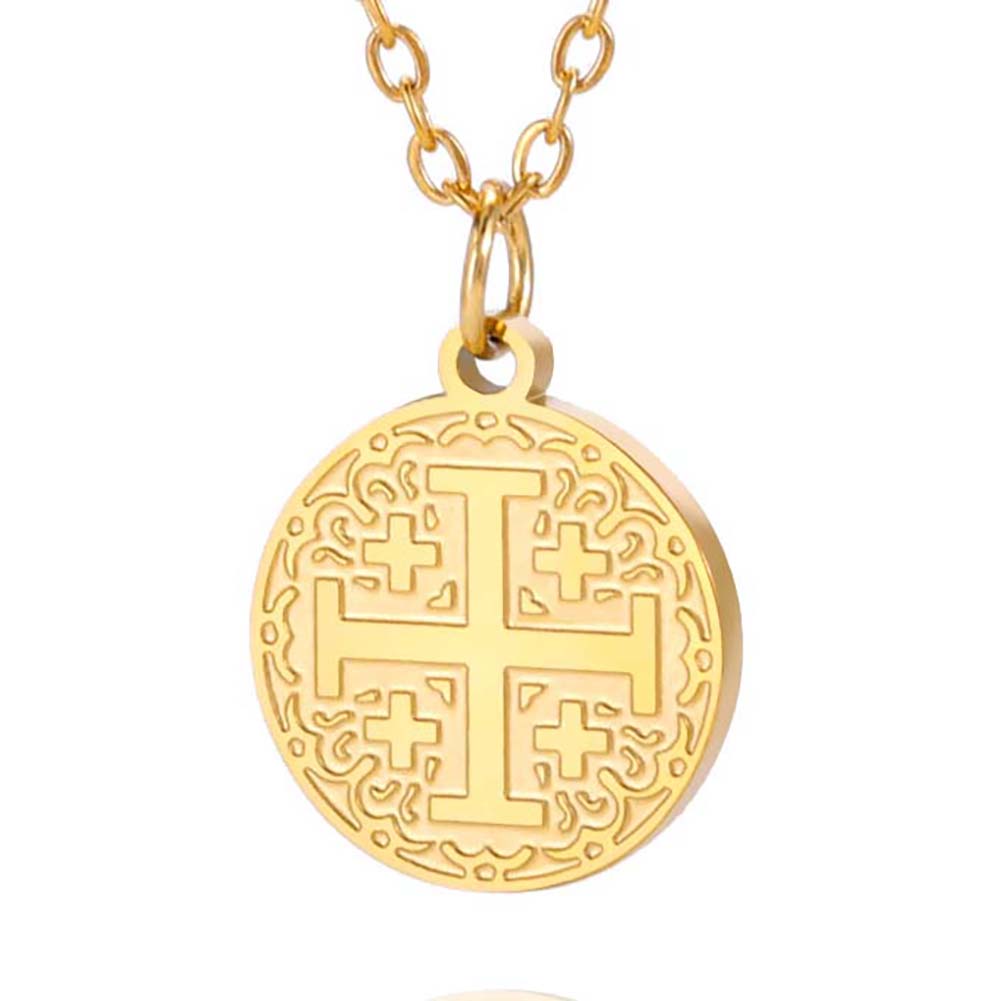 Round Coin Compass Pendant Necklace for Men Women Viking Star Butterfly Stainless Steel Choker Jewelry Hip Hop Accessories Gift