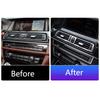 Car Styling Console Multimedia AC CD Panel Decoration Frame Cover Trim Strip Sticker For BMW 5 Series F10 Interior Accessories
