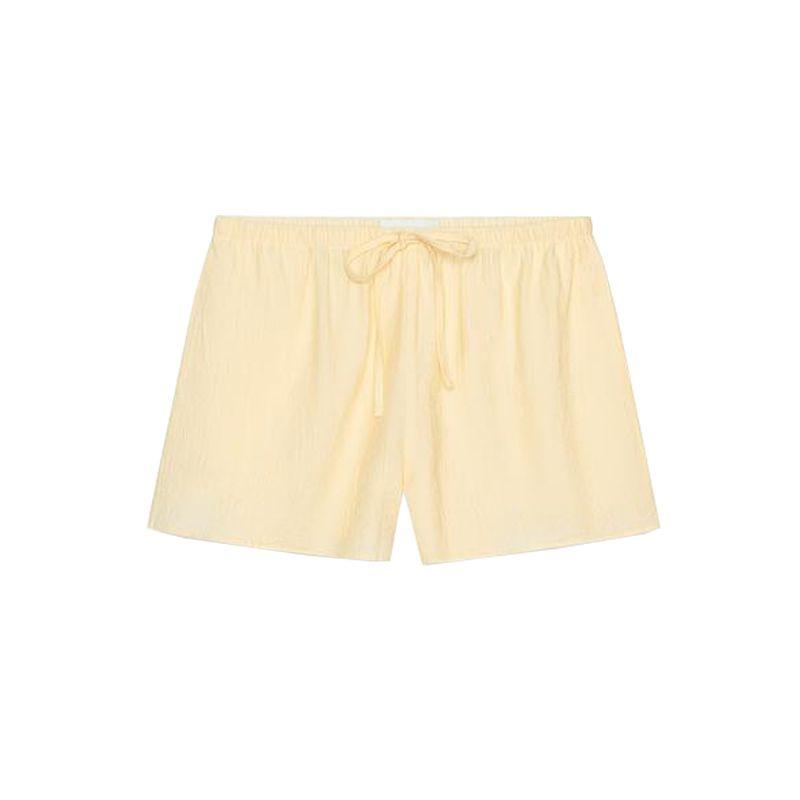 

Wrinkle Effect Girly Style Casual Shorts 1255451 Wrinkle Effect Drooping Shoulder Long sleeve Outerwear 5427733 Yellow shorts L