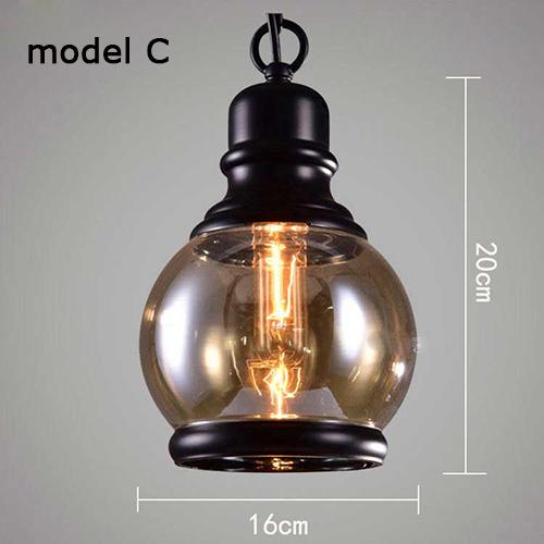 

Винтажные подвесные светильники в стиле лофт, черные, индустриальные, янтарные, стеклянные, для ресторана, ретро, для комнаты, бара, спальни, других спален, подвесные светильники 110V Warm light 4W