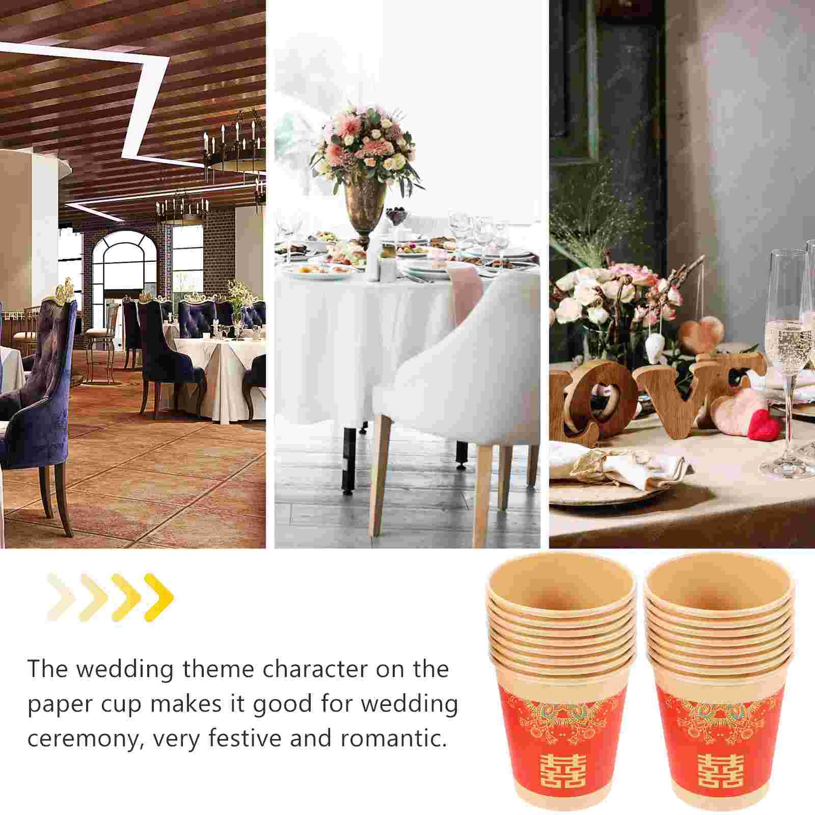 50 шт. счастливых бумажных стаканчиков для вечеринок на китайскую свадьбу — фото 5