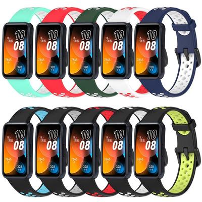 Curea de ceas din silicon respirabil, curea de ceas în două culori, brățară nouă pentru Huawei Band 9 8