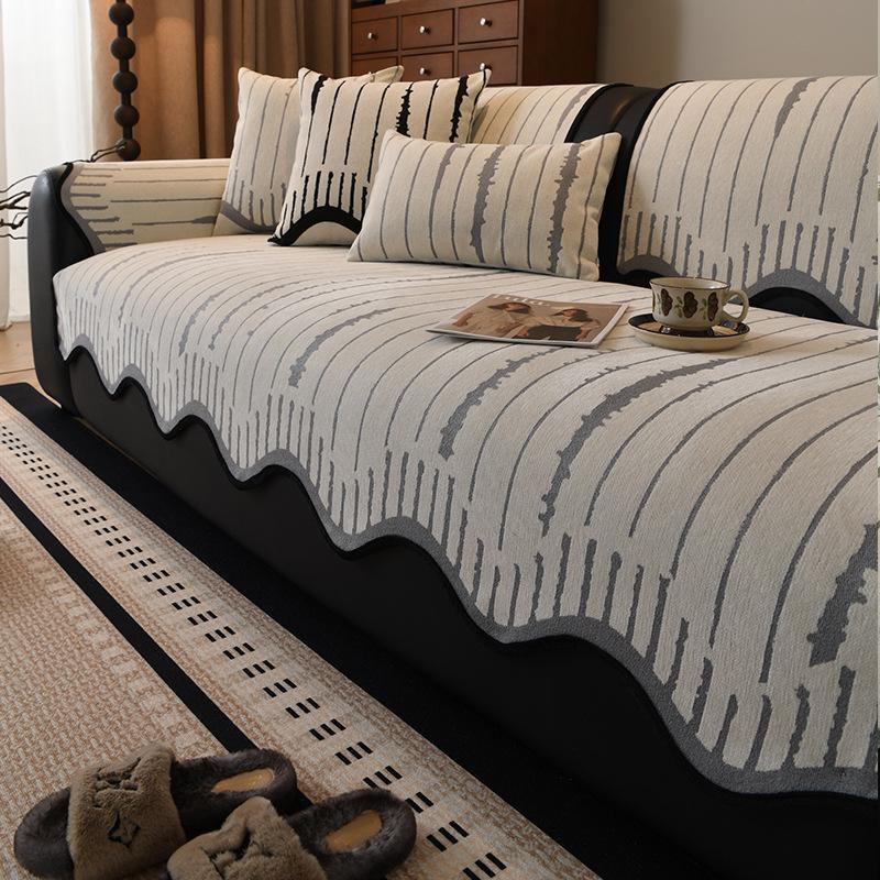 

New Four-Season Universal High-End Special-Shaped Sofa Cushion Non-Slip Leather Sofa Straight Row Seat Cushion Cover Cloth Towel Cover 70*70cm