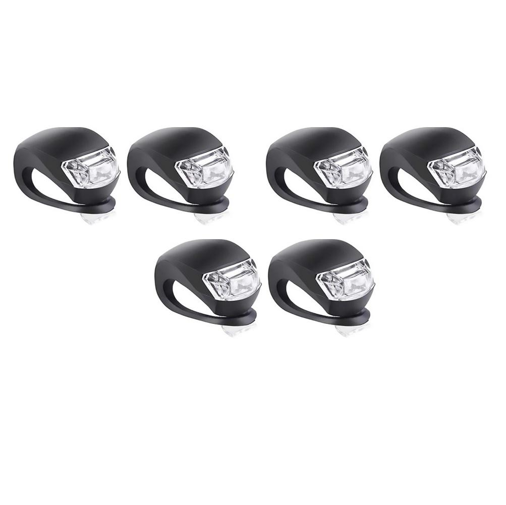 1-5Pairs Front Rear Light Set LED Silicone LED Silicone Light 3 Modes Waterproof Bike Headlight MTB Mountain Road Lamp