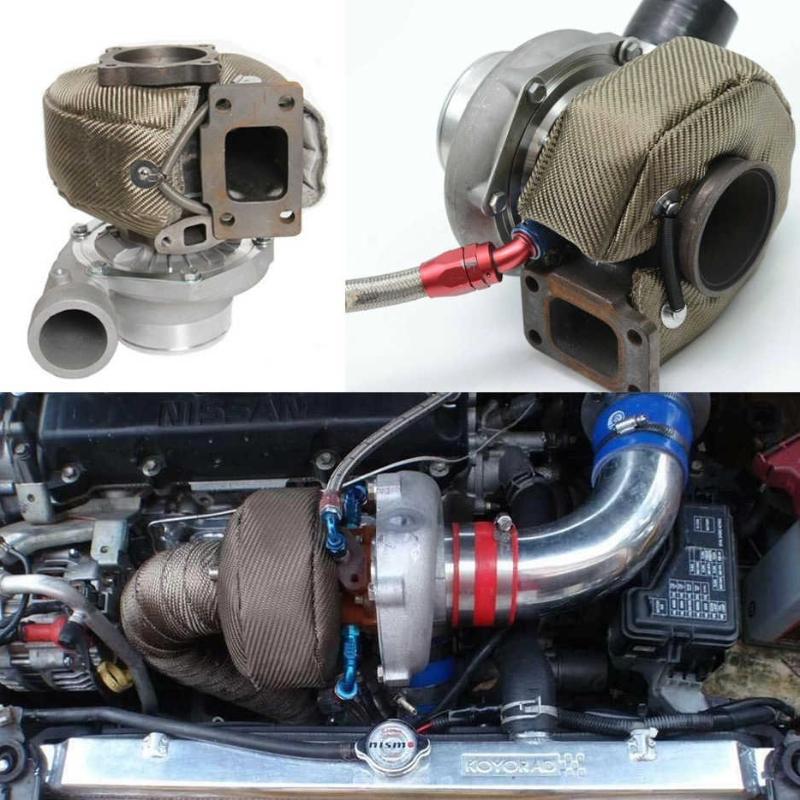 Car Titanium T3 Turbo Blanket Charger Cover Insulation Heat Shield Barrier Exhaust Header Wrap Tape Motorcycle Accessorie