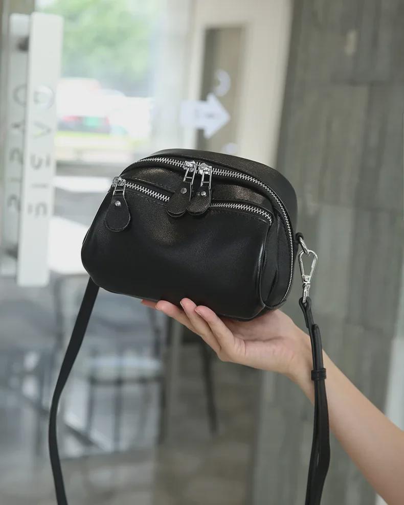 Geantă Messenger Retro din Piele de Vacă pentru Femei 2024 - Piele Moale Autentică, Potrivită cu Orice, Design de Înaltă Calitate