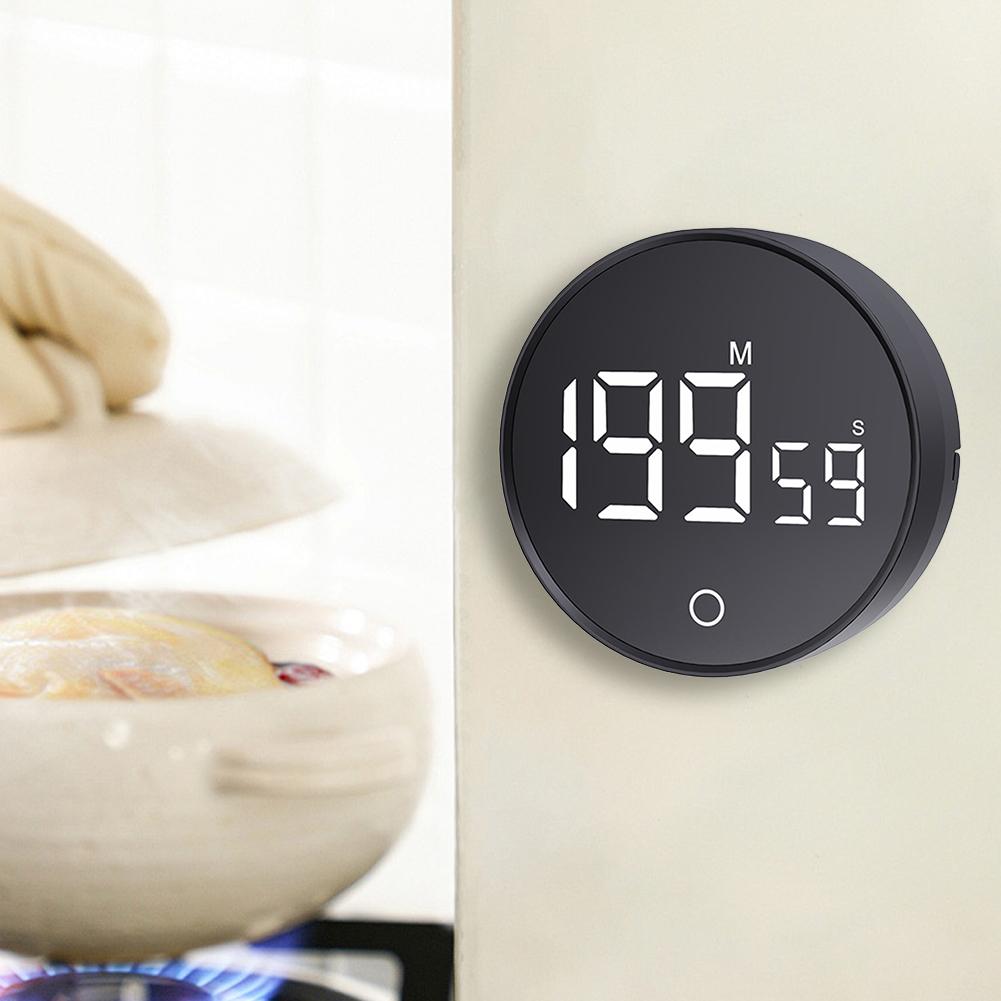 Magnetic LED Digital Kitchen Timer Large LED Display Mechanical Remind Alarm Countdown Countup Timer for Cooking Shower Study