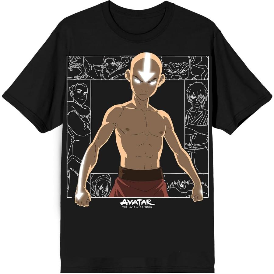 Аватар: Легенда об Аанге Светящийся Аанг Мужская черная футболка с коротким рукавом S