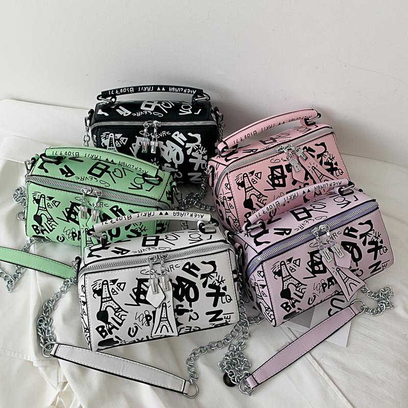 Women Graffiti Handbags Shoulder Bags Women Bag 2024 Luxury Design Women Leather Handbags and Purse Fashion Crossbody Bags For