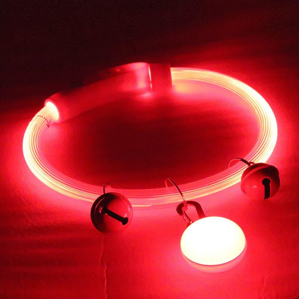 Adjustable Size LED Dog Collar Fiber Optic Material Multi-Color Light USB Rechargeable Collar Bright LED PVC Material