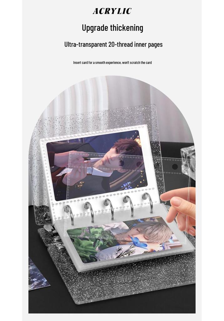 Acrylic A7 Ring Binder Photo Album for Idol Photocard Storage