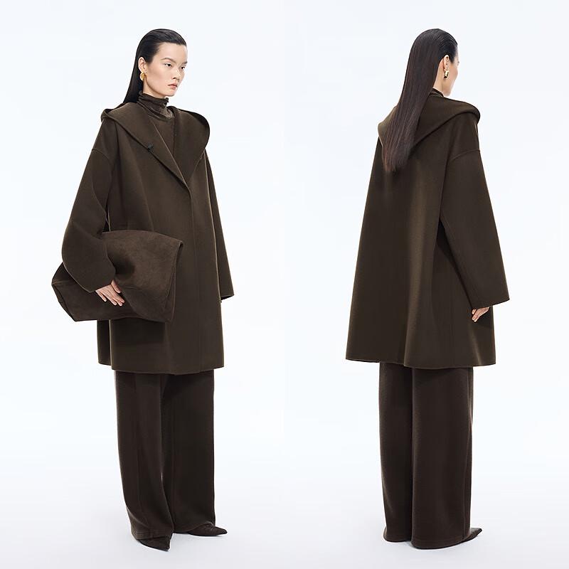 JNBY Women's 2025 Winter Wool & Cashmere Blend Hooded Coat