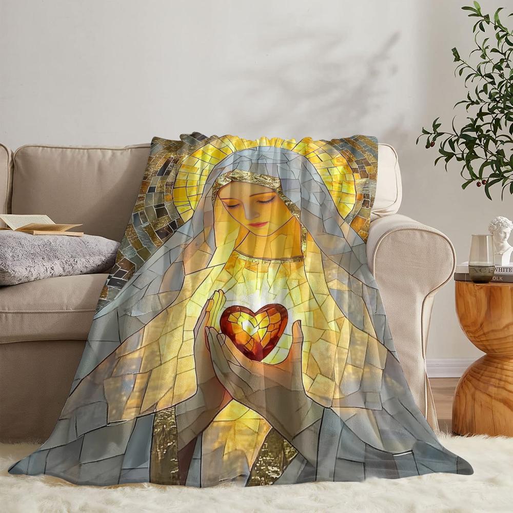 GUOYU Blanket Mary Throw Soft Flannel Throw Summer Blanket Lightweight Cozy Nap Blanket for Sofa Bed Travel