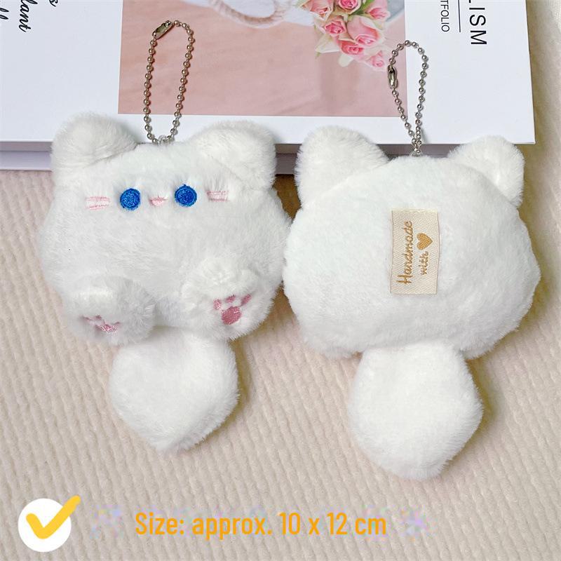 Cartoon Cat Plush Doll Brooch & Student Bag Charm