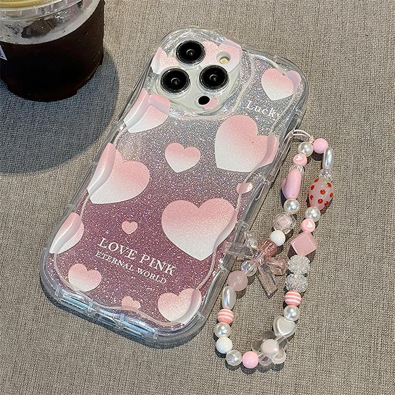 Husă pentru iPhone cu model crem pentru Apple 13 și 15 Pro cu brățară, design carton XS, stil INS, compatibilă cu generația 14 și 7-8.