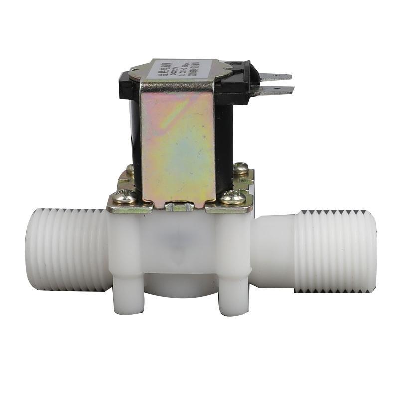 12V/24V Faucet Solenoid for Valve 2-Port Normally Closed Plastic Water Inlet Control Switch for Valve G1/2 Male Thr