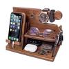Wooden Smartphone Stand for Men Gift Desk Organizer Watch Accessories Storage Father's Day Birthday Gift