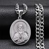 Sacred Heart of Jesus Catholic Necklace for Women Men Stainless Steel Gold Plated Medal Pendant Necklaces Jewelry Gift NZZ452S05