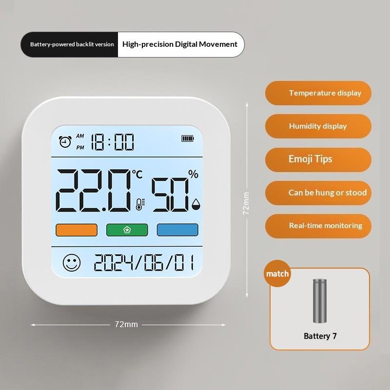 Bluetooth Digital Hygrometer Thermometer with Color Screen Large Display Indoor Temperature Humidity Monitor & Magnetic Back
