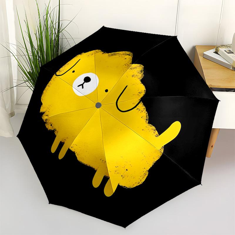 1 Stück Drippy Dog Automatischer Faltregenschirm Tragbar Zusammenklappbar 8-Rippen-Schirm für Alle Jahreszeiten, Lässiges Outdoor-Accessoire, A20