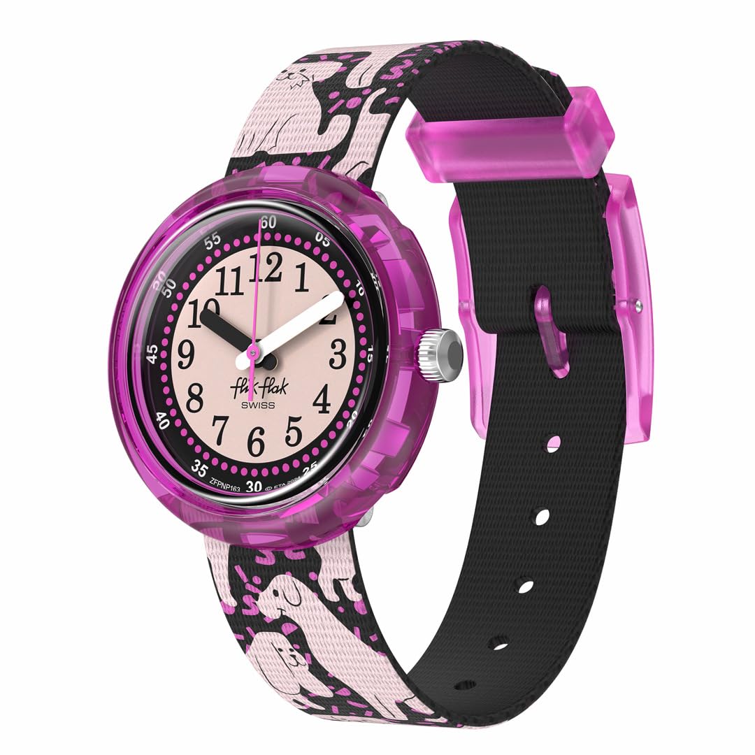 

Swatch Flik Flak WOOF TIME FPNP163 Girls Wristwatch, Black