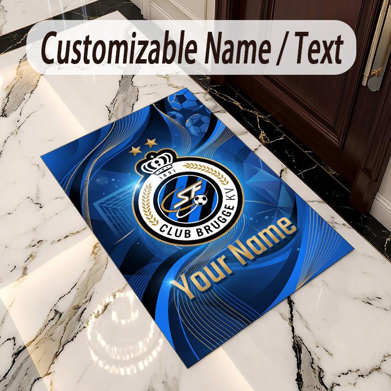 Crystal Velvet Rug Club Brugge FC Print Custom Name Text Floor Mat Home Decor