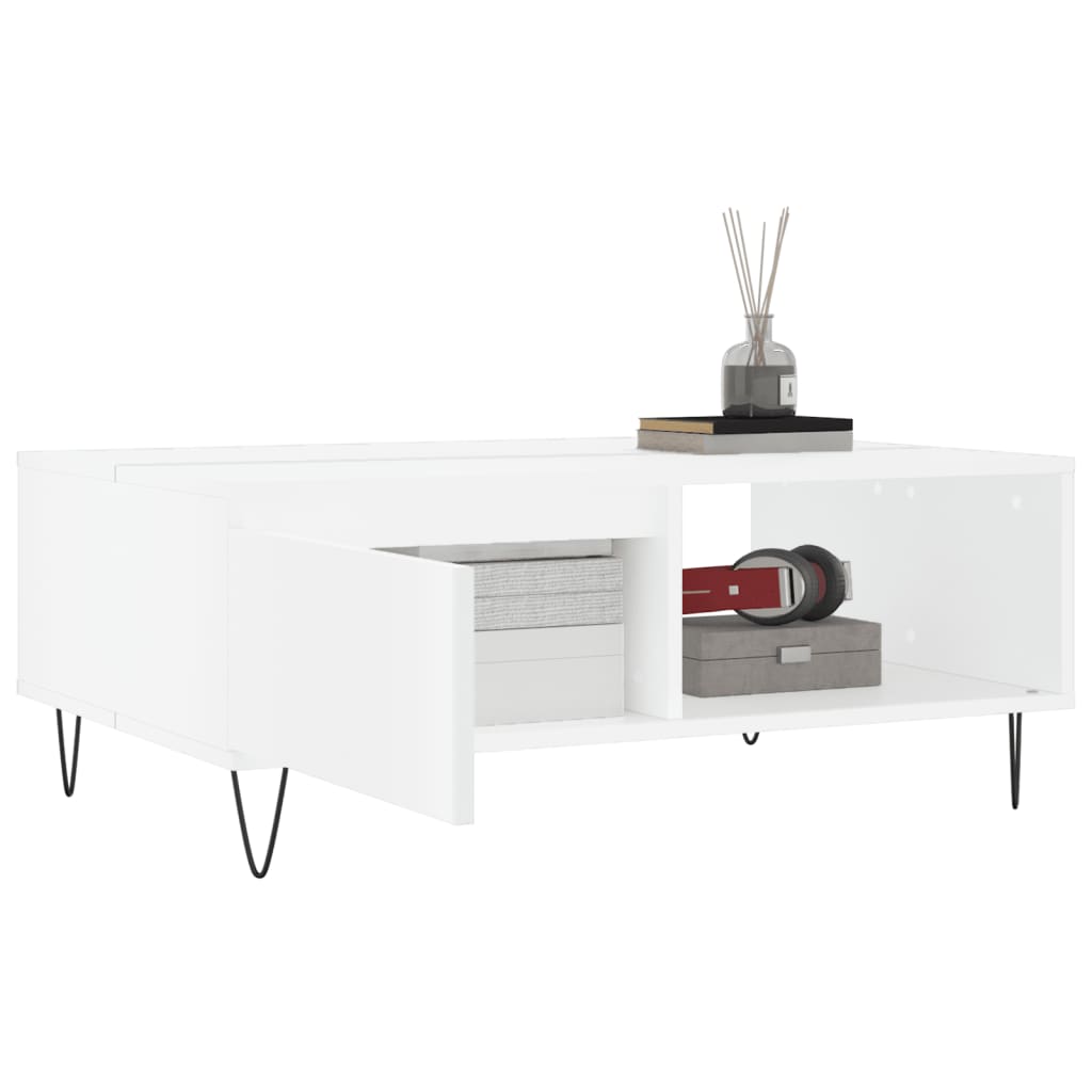  Coffee Table, White, 90x60x35 Cm, Wood-based Material