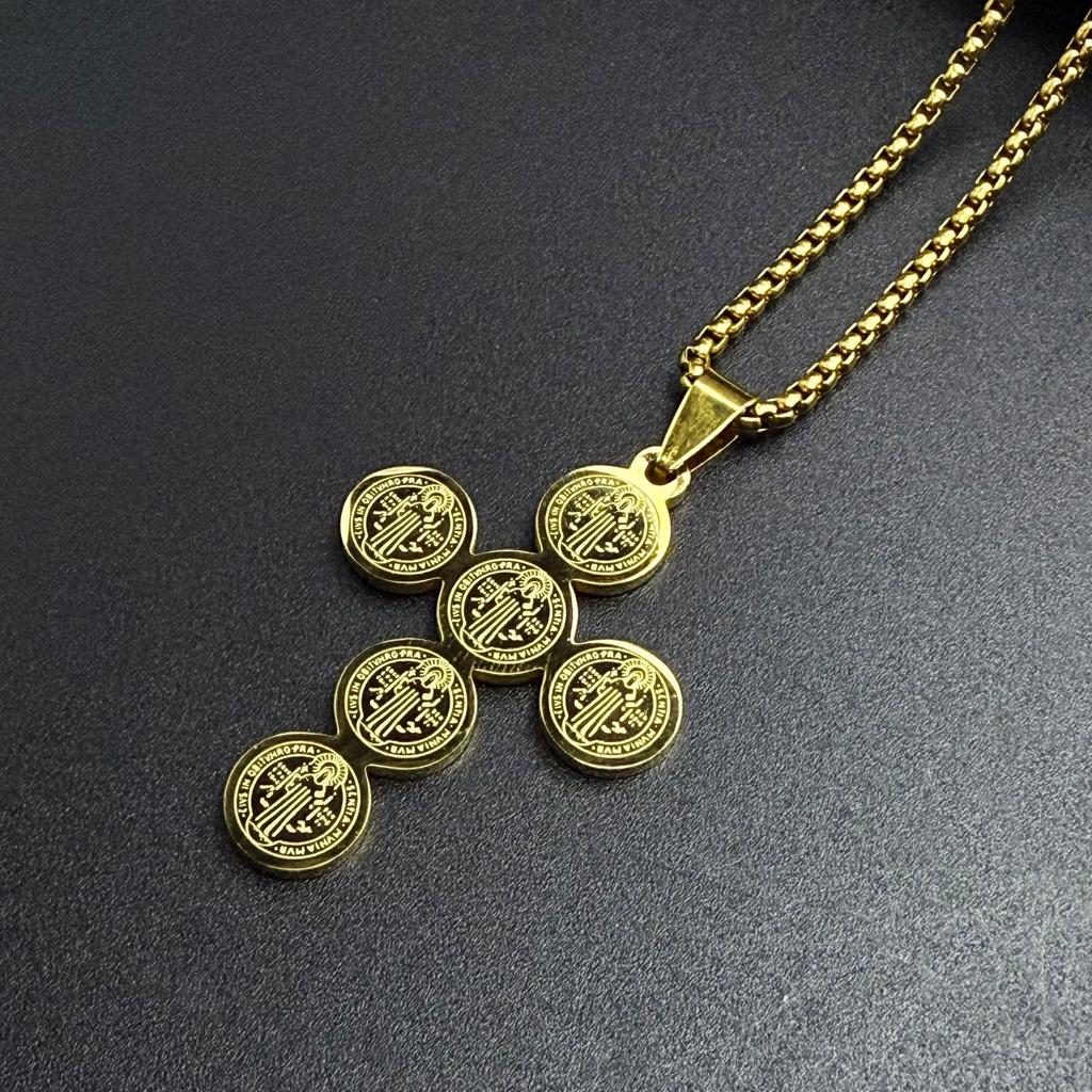 European and American Men's Hip-hop Priest Cross Necklace Pendant Necklace Jewelry for Women
