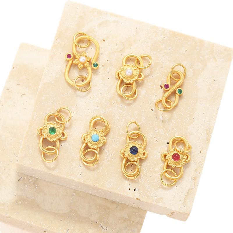 S925 Sterling Silver Zirconia S-Shape & Figure-8 Clasp Link Extension Bracelet DIY Accessories P26
