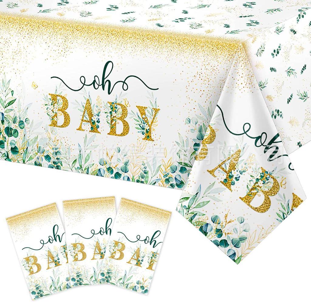 Exklusives "Hey Baby" Geburtstags- und Babyparty-Tischgeschirr-Set - Enthält Tischdecke, Pappbecher und Teller.