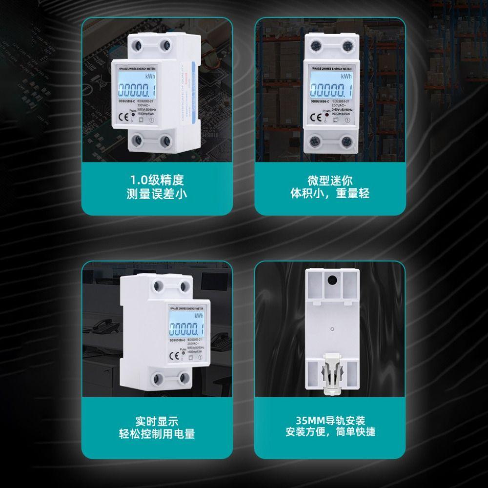 LCD Display Digital Watt-Hour Meter Reset Function LCD Energy Meter Electric Installation