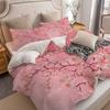 Pink Peach Blossom Pattern 3D Printed Duvet Cover With Beautiful Style Bedding Set, Soft And Comfortable Duvet Cover Pillowcase