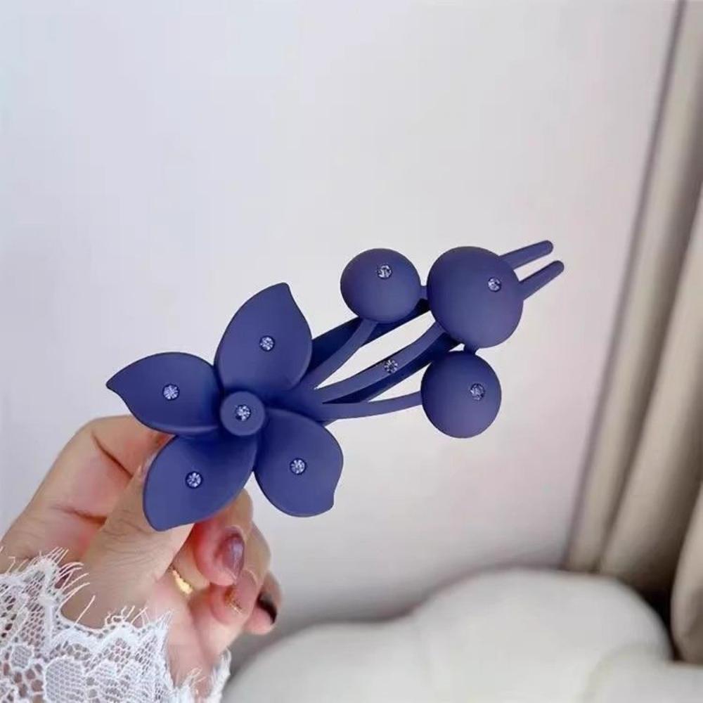 Flower-shaped Rhinestone Duckbill Clip, Side Clip, Back of Head Hair Updo Hair Clip, Elegant and Simple Hair Accessory for Women