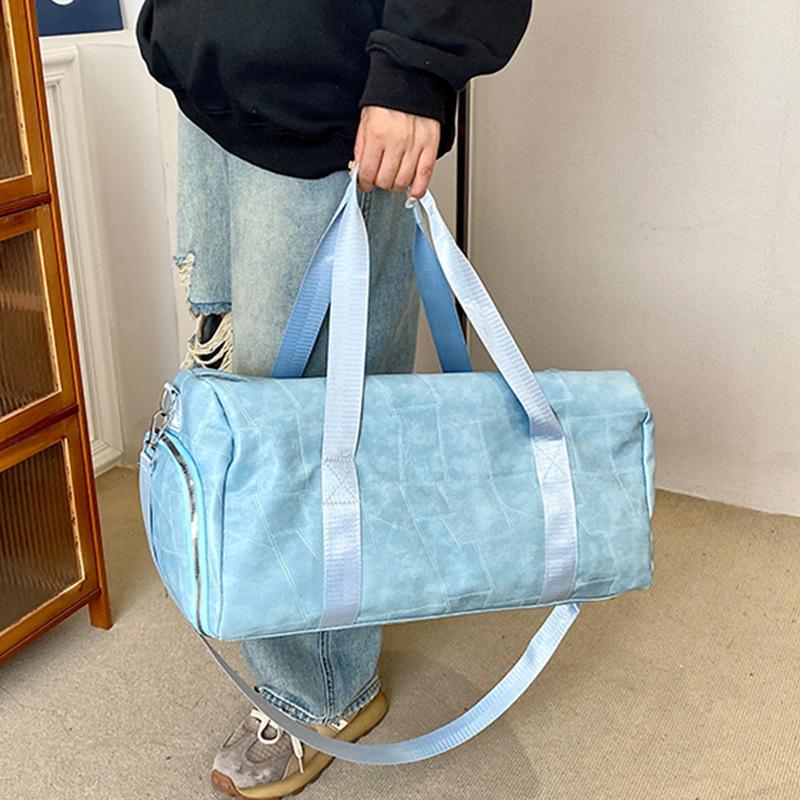 PU Waterproof Dry and Wet Separation Fitness Bag with Shoe Compartment, Large-capacity Portable Travel Bag with A Handle