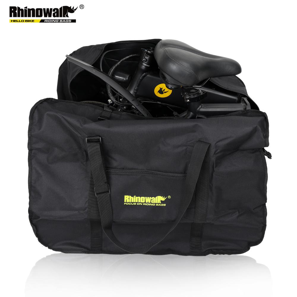 Rhinowalk 14 -16  Folding Bike Carrying Bag Portable Bicycle Storage Bag Cycling Bike Transport Case Travel 600D Polyester&Unisex чёрный