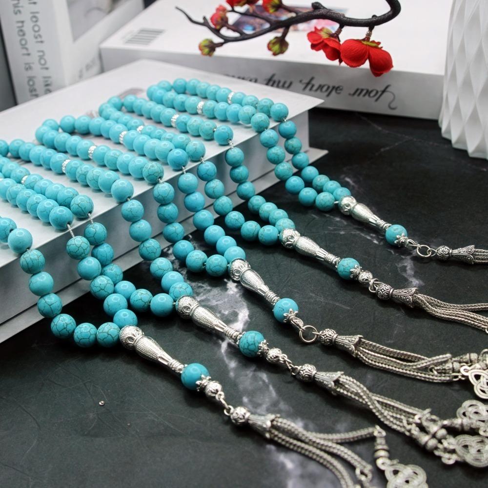 33 Beads Natural Stones Muslim Rosary Beads Ramadan Eid Gifts Turkey Bracelet Arabic Islamic Prayer Beads Handmade Zircon