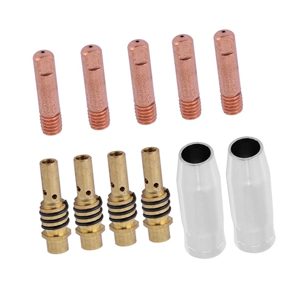 11PCS Nozzles and Tips MIG Welding Consumables Brass For 15AK Torch Tool Welding Torch Accessories Conductive Tip Holder