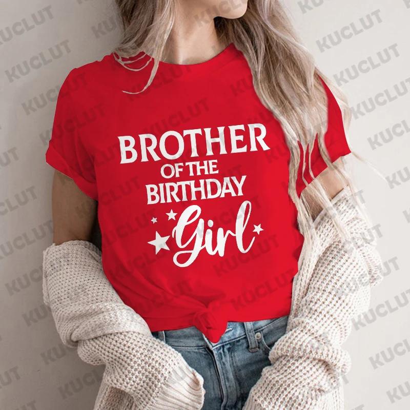 Papa, Mama, Schwester, Bruder des Geburtstagskinds Party-T-Shirt Familie passendes Outfit Harajuku Kleidung Unisex Tops Kurzarm-T-Shirts