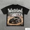 Oversized Black Cotton TShirt with Bold Wasteland Off Road Truck Graphic Unisex Streetwear Tee for Unisex and Women