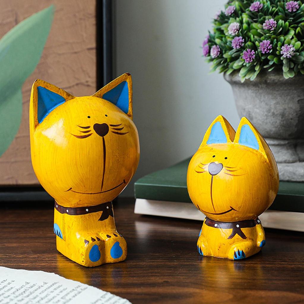 Statues Art Sculptures Decor Collectibles Cat Figurines Desktop Ornaments for Dining Room