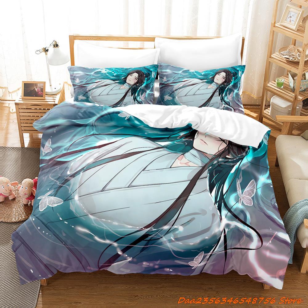 

Heaven Oficial s Blesing Tian Guan Ci Fu Beding Set Carton Anime thre-piece set Adult People Kid Bedrom with Soft Fabric Duvetcover Sets 3D Kawai 135*200cm Eu-Single