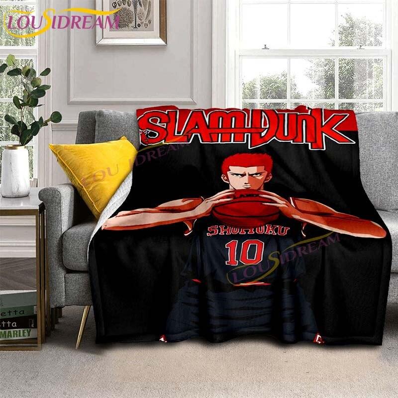 SLAM DUNK Blankets Slam Dunk Sakuraqi Flannel Blankets 3D Cartoon Throw Blankets for Bedroom Sofa Travel Camping Warm Blankets