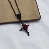Black Rose Cross Pendant Gothic Simple Slender Neck Chain Festival Party Dress Up Necklace Women's Jewelry