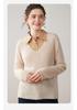 Autumn/Winter Cashmere Knit Base Layer Shirt - Soft, Comfortable, Versatile, and Slimming Loose Fit.